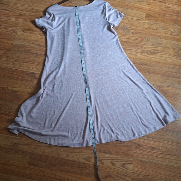 Lane Bryant  Short Sleeve Asymmetrical Midi Dress Light Pink Size 10/12 - Picture 10 of 10